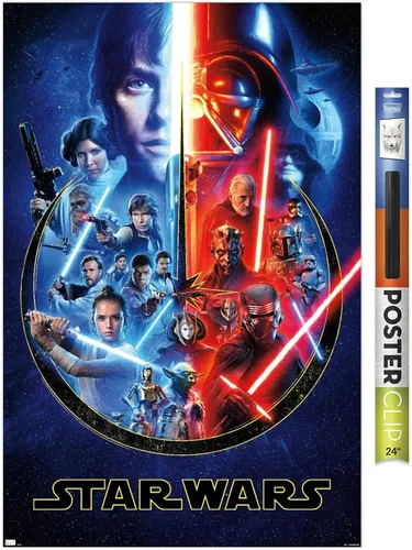 Miniatura 17 de Trends International Star Wars - Póster de pared Skywalker Saga, 14.725 x 22.375 pulgadas, versión enmarcada de madera de granero