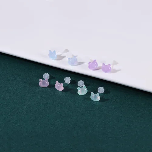 Miniatura 5 de AoedeJ Colorful Stud Earrings Set Plastic Earrings Cute Clear Earrings Kawaii Hypoallergenic Earrings for Girls Women Multipack