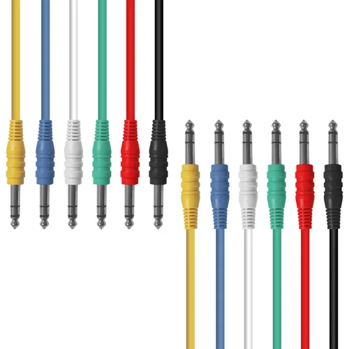 Miniatura 10 de AxcessAbles 1/4" TRS a 1/4" TRS - Cables de conexión estéreo equilibrados (6 unidades, 1 pie)