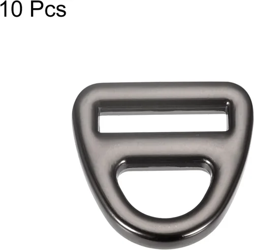Miniatura 3 de uxcell Ajustador de hebilla triangular, triángulo de anillos en D, triángulo con clip giratorio de barra para correas de bolsa Gris oscuro