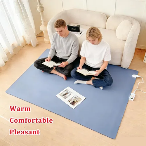 Miniatura 5 de Electric Heated Floor Mat, Infrared Radiant Floor with 60 Adjustable Thermostat and 12-Hour Timer,Space Heater Area Rug Carbon Crystal Floor Heating