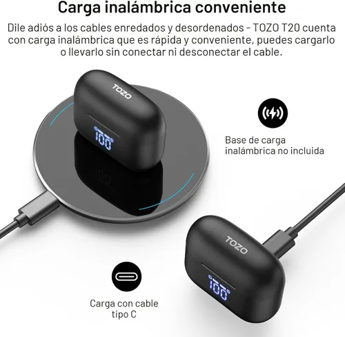 Miniatura 5 de TOZO T20 Wireless Earbuds with Independent Design, Dual Mic Noise Cancellation