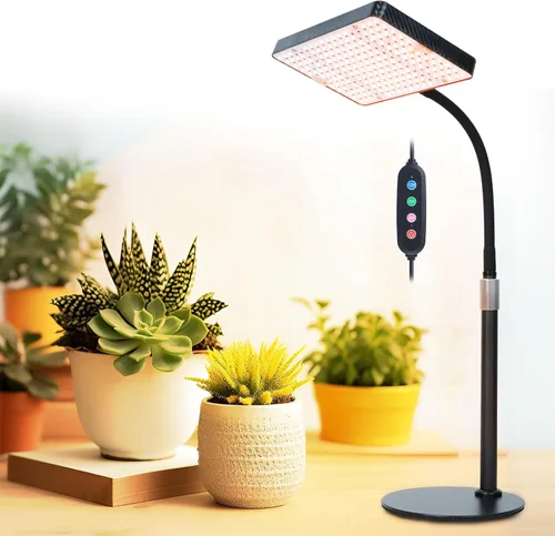 FECiDA Luces de cultivo para plantas de interior de espectro completo, luz de crecimiento de escritorio, temporizador de 4/8/12 horas, lámpara de