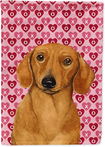 Miniatura 350 de Caroline's Treasures SS4484GF Bandera de jardín con diseño de bulldog inglés y corazones para el Día de San Valentín, bandera decorativa para patio