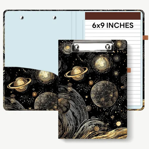 Miniatura 16 de Hongri Mini Portapapeles Folio con Libreta Recargable Forrada y Bolsillo Interior de Almacenamiento para Estudiantes, Aula, Oficina, Mujer, Hombre
