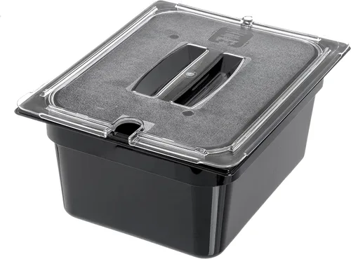 Miniatura 2 de Carlisle FoodService Products Storplus Bandeja de Comida Tamaño 1/2 para Catering, Buffets y Restaurantes, Policarbonato de 6 Pulgadas de Negro
