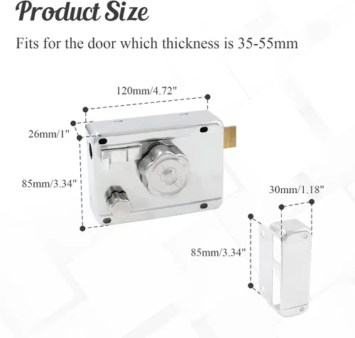 Miniatura 3 de Home Safety Cerradura de puerta antirrobo para cerraduras de cerrojo de seguridad vertical Cerradura de puerta exterior Cerraduras de puerta
