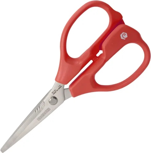 Engineer Las mejores tijeras de combinación versátiles de alto rendimiento con microjeraciones que sostienen el objeto sin deslizamiento, como Rojo