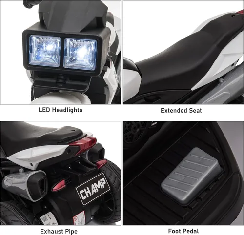 Miniatura 6 de Aosom Motocicleta para niños de 6V, juguete de montar para niños pequeños, batería de alta tracción, mini moto eléctrica con interruptor