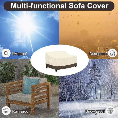 Miniatura 6 de PureFit Funda impermeable para sofá de exterior, funda para muebles de sofá de patio, funda de sofá biplaza de 2 plazas con ventilación de aire