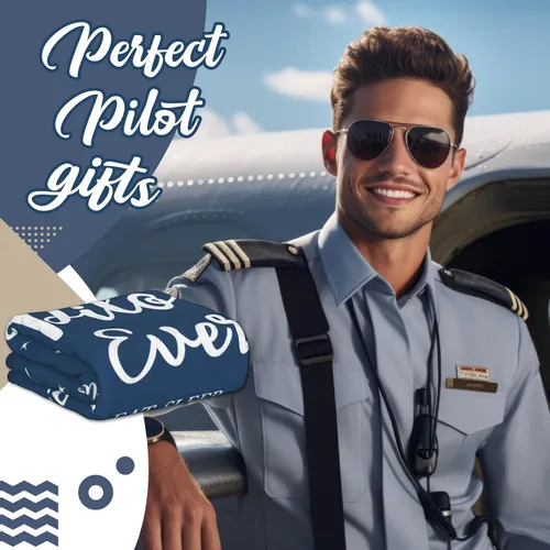 Miniatura 2 de Regalos de Piloto para Hombres, Regalos de Cumpleaños/Aviación/Avión para Pilotos/Papá/Esposo/Tío, Mantas de Avión 60"X50