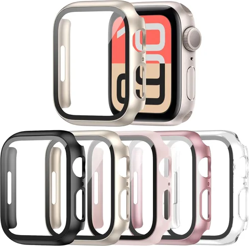 Miniatura 13 de Paquete de 16 fundas rígidas de PC para Apple Watch de 38 mm Series 3 2 con protector de pantalla de vidrio templado, cubierta protectora