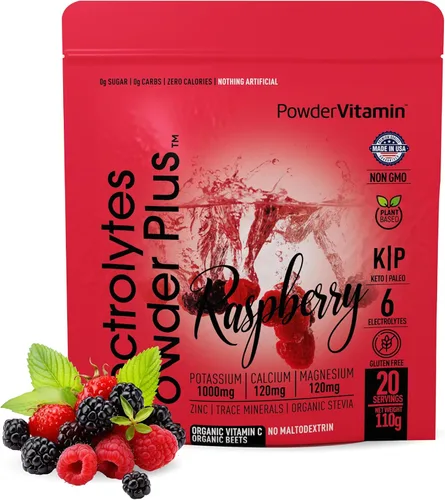 Miniatura 40 de Polvo de Electrolitos Plus (50 porciones), 0 calorías Keto, 0 azúcar, sin maltodextrina, 1000 mg de potasio, 120 mg de calcio, 120 mg de magnesio