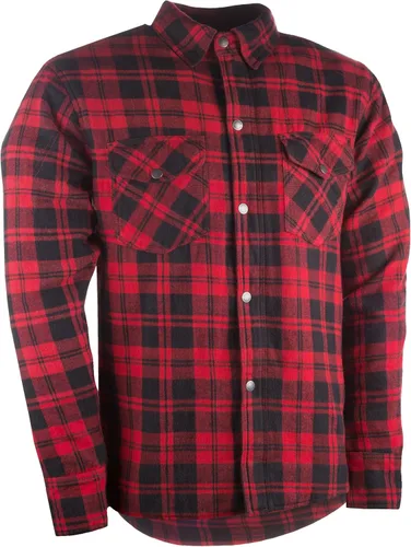 Miniatura 10 de HIGHWAY 21 Marksman - Camisa de franela a cuadros, con botones para motocicleta, tela protectora de algodón tejida