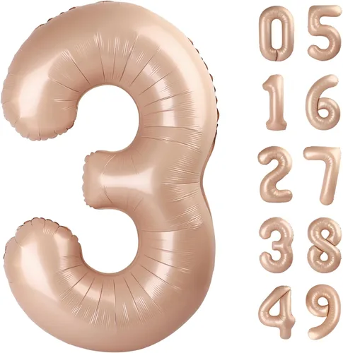Miniatura 380 de Globo de cumpleaños número 4 dorado de 40 pulgadas, globos gigantes del número cuatro 14 24 34 40 44 2024, globos grandes de lámina de mylar para Oro