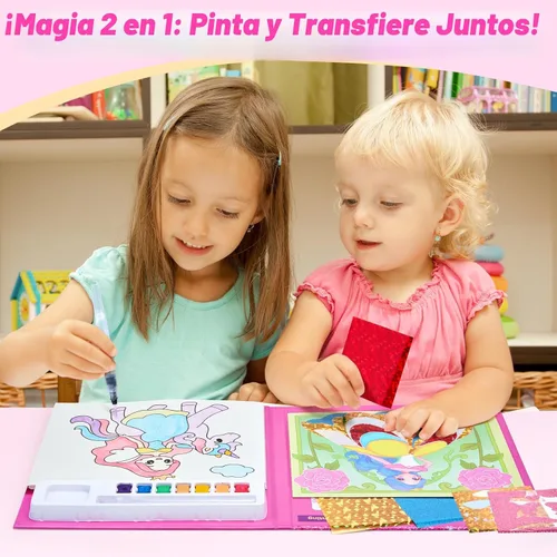 Miniatura 2 de JoyCat Libros para Colorear con Agua, Actividad de Arte y Manualidades, Arte de Princesa Sin Desorden para Niños de 4-8 Años, Kits y Suministros