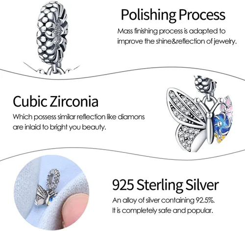 Miniatura 2 de Dije clásico para mujer, pulsera de plata de ley 925, regalo de cuentas, se puede combinar con mujeres y niñas