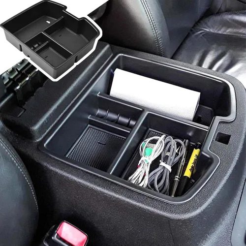 RUNROAD Organizador de consola compatible con 2007-2014 GMC Sierra 2500 3500/Chevy Silverado 2500 3500/Tahoe/Yukon XL/Suburban 1500 y 07-13 Sierra