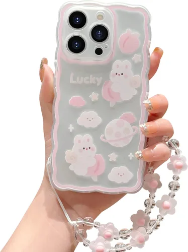 Miniatura 23 de Compatible con iPhone 11 Funda Lindo Dibujos Animados Pequeño Oso Conejo con Lindo Diseño de Cadena para Mujeres Niñas Estético Kawaii Funda Delgada
