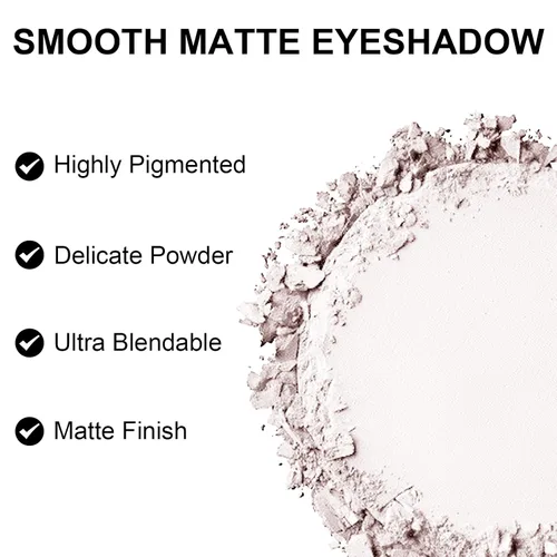 Miniatura 5 de Sombra de ojos mate individual, Sombra de ojos blanco hueso, Polvo ligero ultrafino, Sombra de ojos con base de imprimación iluminadora, Alto