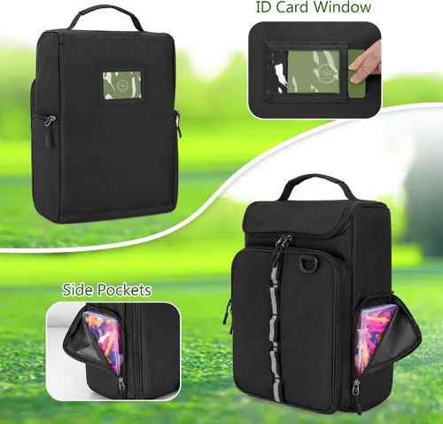 Miniatura 4 de GOBUROS Bolsa para zapatos de golf con capacidad para un par de zapatos de hombre de EE. UU. 14, portador de zapatos de golf con soportes