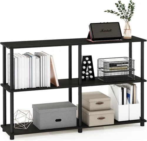 Miniatura 4 de Furinno TURN-N-TUBE - Estantes de almacenamiento, Estante de 3 niveles de 47.4" de ancho para libros, Estante de esquina, Estantes abiertos sin