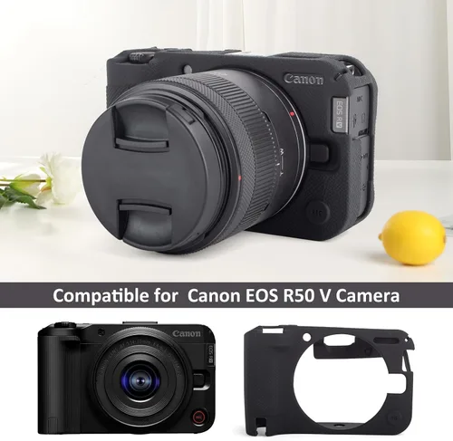 Miniatura 3 de MUZIRI KINOKOO Funda para cámara Canon EOS R50 V - Goma suave EOS R50 V/EOS R50V Funda protectora con diseño de agarre de mano - Funda antiarañazos