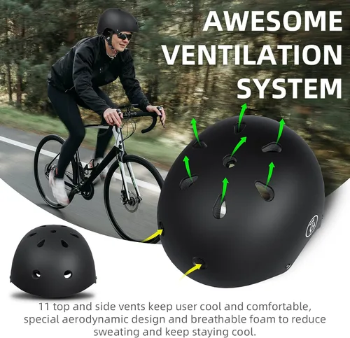 Miniatura 2 de 67i Casco de bicicleta, casco de patineta para adultos, ciclismo, scooter, cascos para hombres y mujeres, casco de patinaje ajustable