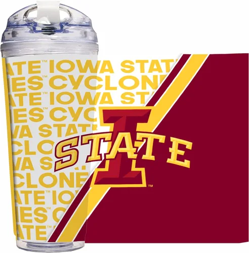 Miniatura 77 de Rico Industries Taza acrílica NCAA estándar de 24 onzas con tapa con bisagra, taza de doble pared oficialmente licenciada con pajita