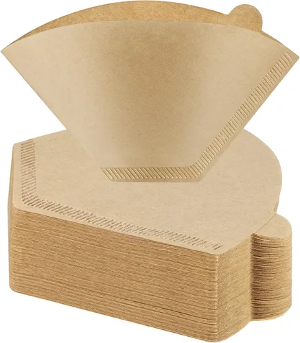 200 filtros de café #2, 2 filtros de café de cono natural sin blanquear, 2 filtros de cono de papel compatible con cafetera por goteo y vertido