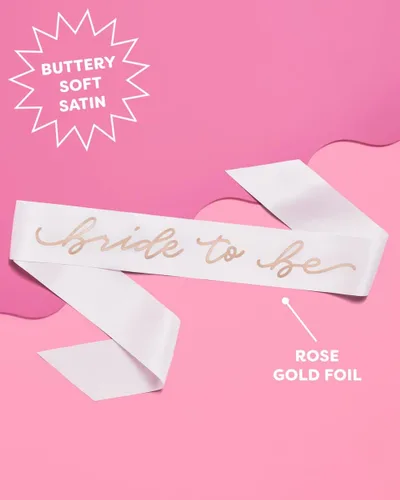 Miniatura 2 de xo, Fetti Banda para la novia Decoraciones de despedida de soltera blanco + oro rosa, regalo de despedida de soltera, regalos de dama de honor