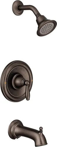 Miniatura 2 de Moen Brantford Bronce Cepillado al Aceite Posi-Temp Kit de Grifo y Regadera para Bañera y Ducha con Equilibrio de Presión y Rendimiento Ecológico