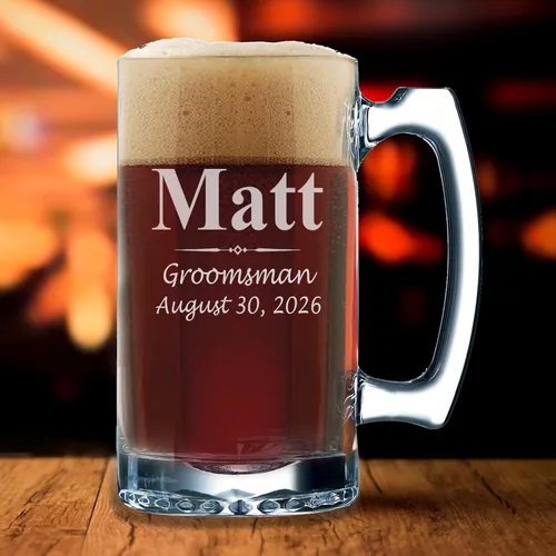 Miniatura 5 de My Personal Memories Juego de 3, juego de 5 juegos de 7 y más vasos de cerveza personalizados para padrinos de boda, grabado personalizado, tazas