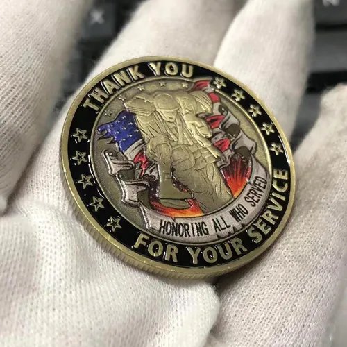 Miniatura 5 de Gracias por su servicio Desafío de apreciación militar Moneda Homenaje a héroes caídos Nunca olvides a los veteranos