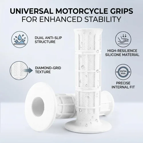 Miniatura 2 de Empuñaduras de motocicleta, agarre de silicona antideslizante para manillar, par de 7/8 pulgadas para ciclistas, viajeros, viajes, condiciones