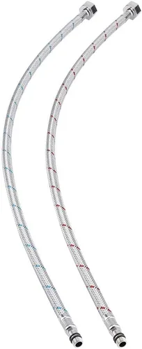 Miniatura 2 de Conector de grifo de compresión de acero inoxidable, manguera de suministro de agua flexible Se del grifo, Bdsxc66 para agua fría y caliente