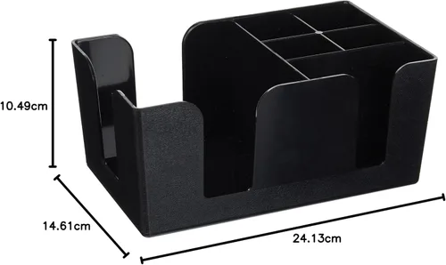 Miniatura 2 de Winco BC-6 Organizador para bar con 6 compartimentos, negro, mediano