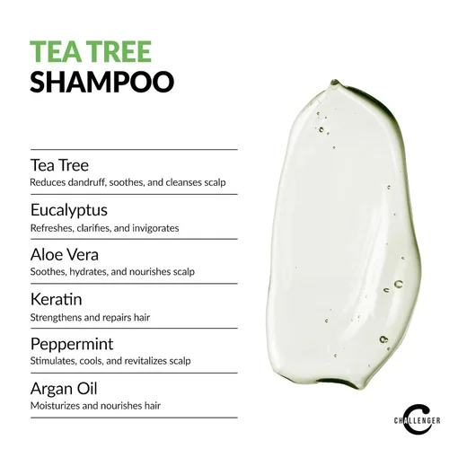 Miniatura 4 de Challenger Combo de champú y acondicionador de menta para árbol de té Producto de ducha para hombre Para picazón y cuero cabelludo seco