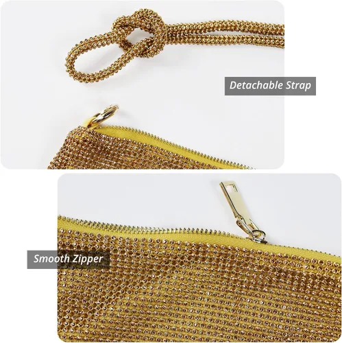 Miniatura 4 de Baonmy Bolso de noche con diamantes de imitación para mujer, bolso de noche con diamantes de imitación para mujer, bolso de noche para club, boda