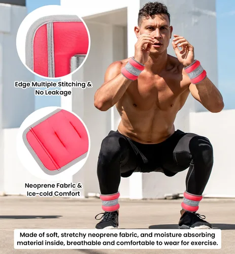 Miniatura 12 de Ankle Weights A Pair of 1/2/3/4/6/8/10/12/20 LBS Wrist Leg Arm Weights for Women Men with Adjustable Straps, Strength weighted for Physical Therapy