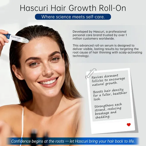 Miniatura 7 de Suero botánico 5 en 1 para el cabello Roll-On con romero, Redensyl y Anagain – Fórmula nutritiva para el cuero cabelludo para adelgazar el cabello