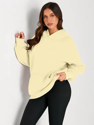 Miniatura 38 de Trendy Queen - Sudaderas extragrandes con capucha para mujer, suéteres de manga larga, sin botones, de vellón, de otoño, ropa de invierno