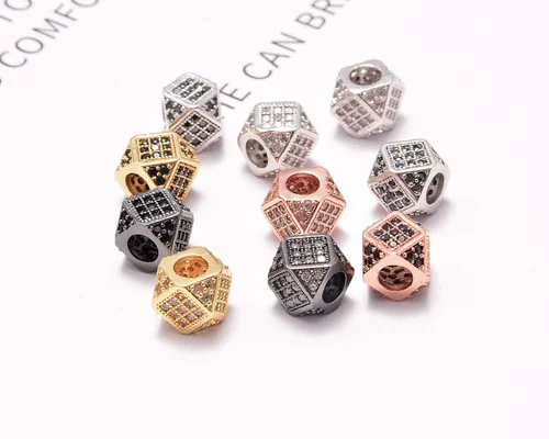 Miniatura 2 de AD Beads Pulsera de cuentas de zircón con tachuelas de strass
