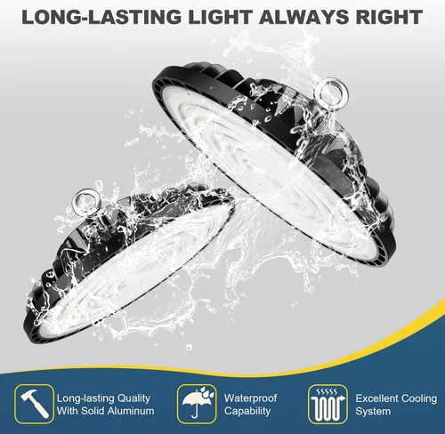 Miniatura 4 de Luz LED de alta bahía de 200 W, 28000 lúmenes, listado ETL, 5000 K, blanco brillante, equivalente a bombillas HPS o MH, luz industrial Highbay