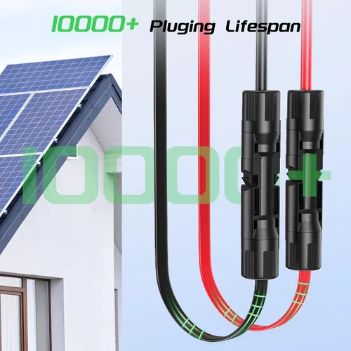 Miniatura 4 de Bateria Power Conector de cable solar súper plano, cable de extensión solar fotovoltaico de balcón de 30 amperios con conectores macho y hembra