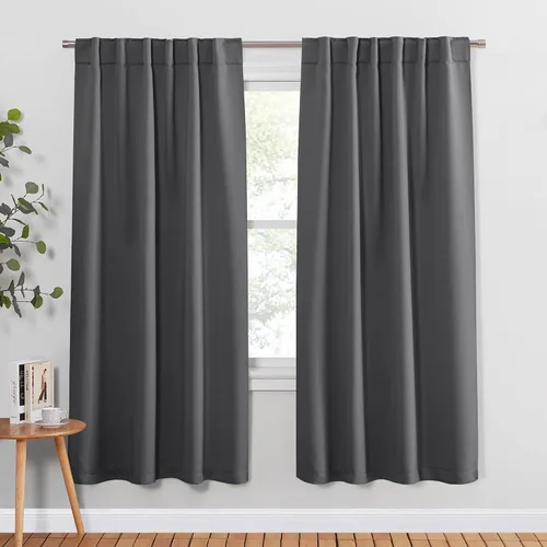 Miniatura 105 de PONY DANCE Cortinas cortas con aislamiento térmico para ventana pequeña, para guardería, baño, cocina, lavandería, caravana, sótano, 29 pulgadas