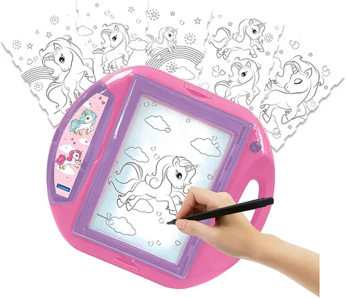 Miniatura 7 de LEXiBOOK Paw Patrol, proyector de dibujo, 4 tampones, 10 plantillas, pantalla de iluminación, 1 bolígrafo incluido, juguete artístico y creativo