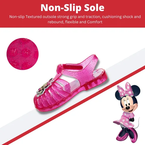 Miniatura 4 de Disney Sandalias de gelatina de personajes favoritos para niñas, sandalias de ballet de verano para playa (rosaazul) (bebéniño pequeño)