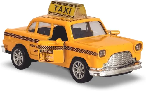 Miniatura 6 de NYC Taxi en cabina amarilla con acción de retroceso, juguete de taxi de la ciudad de Nueva York (sin sonido)