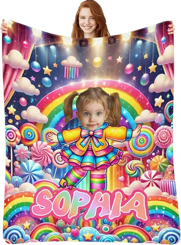 Miniatura 26 de Manta de Sirena Personalizada para Niñas Bebés - Manta de Forro Polar para Recién Nacidos y Niños Pequeños - Foto y Nombre, Regalos de Navidad